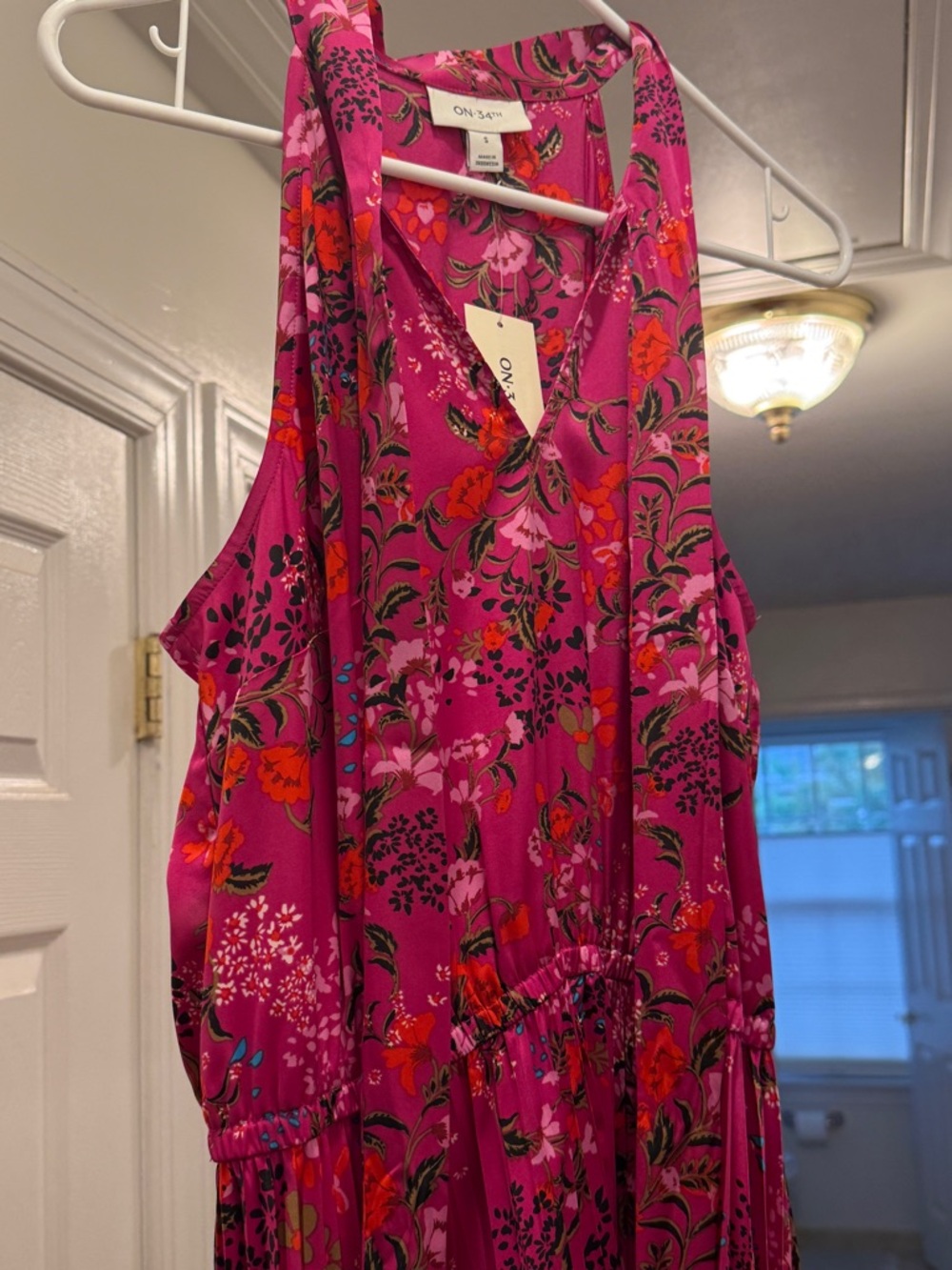 Fuchsia Floral Sleeveless Maxi Dress - Picture 3 of 10